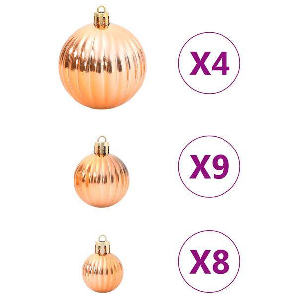 vidaXL Christmas Baubles 98 pcs Copper &Oslash;3/4/6 cm