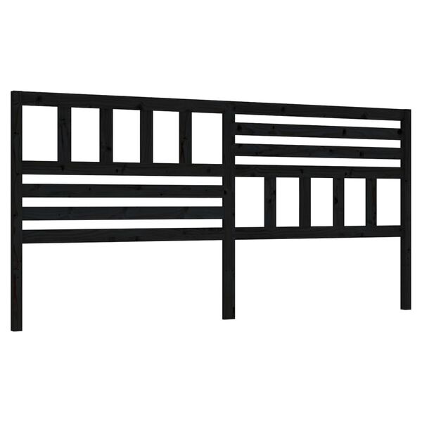 vidaXL Bed Headboard Black 206x4x100 cm Solid Wood Pine