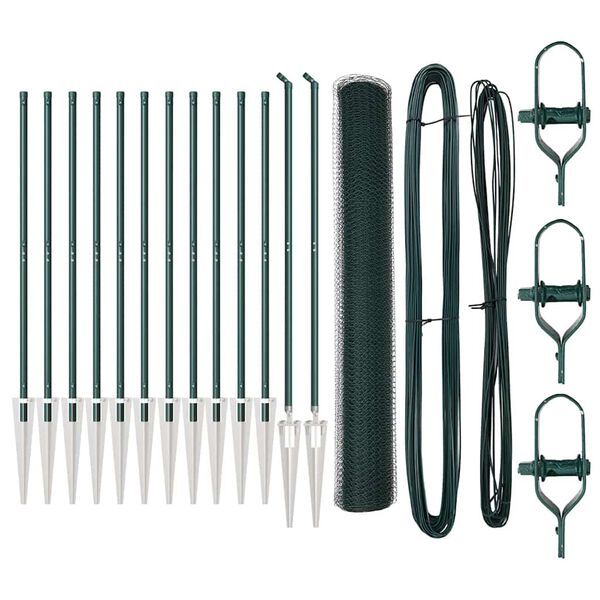 vidaXL Fence Post Green 25 x 1 m (25 mm mesh) Steel