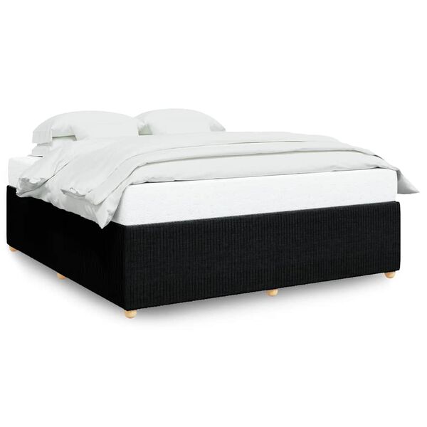 vidaXL Bed Frame without Mattress Black Super King Fabric