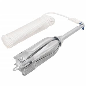 vidaXL Folding Anchor with Rope Silver 10 kg Hot Dip Galvanized Cast Iron
