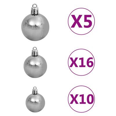 vidaXL Artificial Pre-lit Christmas Tree with Ball Set White 240 cm