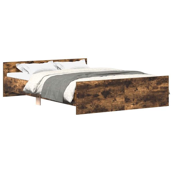 vidaXL Bed Frame without Mattress Smoked Oak 140x200 cm