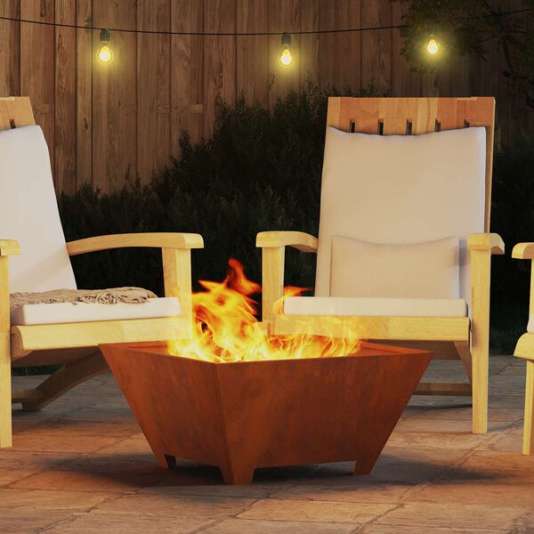 vidaXL Fire Pit Brown 60 x 60 x 30 cm Weather Steel