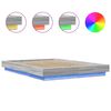 vidaXL Bed Frame with LED Lights without Mattress Grey Sonoma 140x200cm