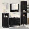 vidaXL Bathroom Furniture Set 3 pcs Black Oak Engineered Wood