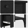 vidaXL Bedside Cabinet Black Oak 33.5 x 36 x 70 cm Engineered Wood