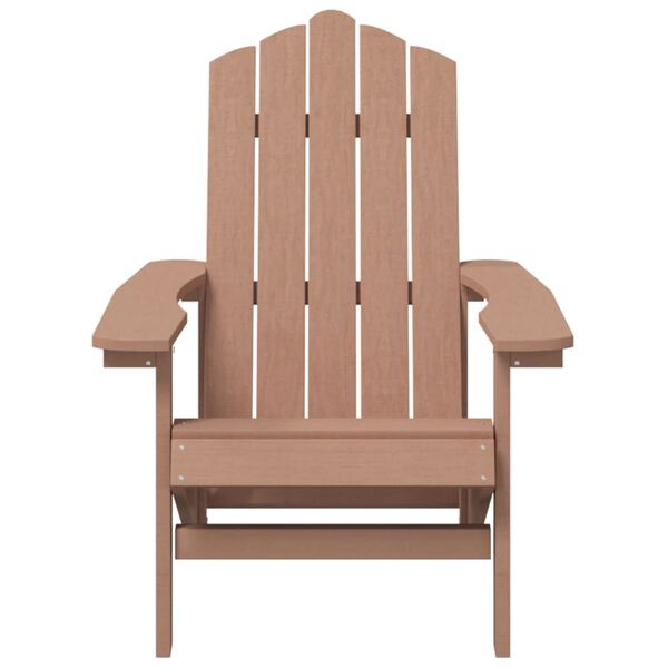 vidaXL Garden Adirondack Chair with Table HDPE Brown