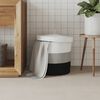 vidaXL Storage Basket with Lid White and Black Ø40x35 cm Cotton