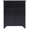 vidaXL Side Cabinet with 6 Drawers Black 60x30x75 cm Paulownia Wood