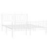 vidaXL Metal Bed Frame without Mattress with Footboard White 160x200cm