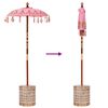 vidaXL Parasol with Base Pink 95 x 95 x 260 cm Cotton and Wood