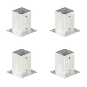 vidaXL Post Anchors 4 pcs Galvanised Metal 91 mm