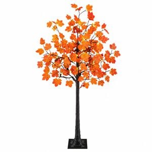 vidaXL LED Maple Christmas Tree Brown 120 cm Plastic 48 LEDs