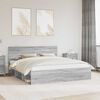 vidaXL Bed Frame Grey Sonoma 180 x 200 cm Solid Pine Wood