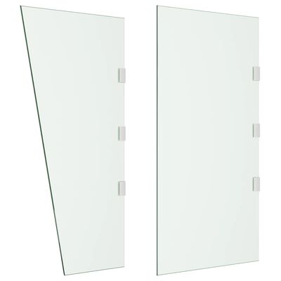 vidaXL 2 Piece Side Panels for Door Canopy Transparent Tempered Glass