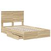 vidaXL Storage Bed with Drawer Sonoma Oak 120 x 190 cm Engineered Wood