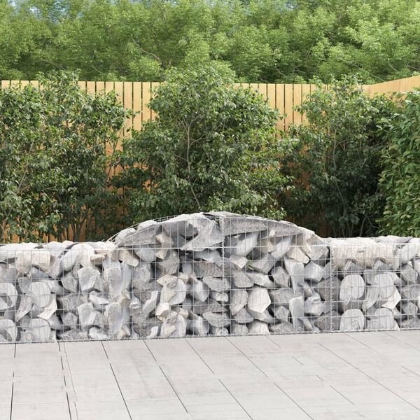 vidaXL Arched Gabion Baskets 11 pcs 300x50x60/80 cm Galvanised Iron