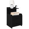 vidaXL Bedside Cabinets 2 pcs with 2 Drawers Black 40x36.5x62 cm