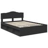 vidaXL Bed Frame with Headboard Black 160 x 200 cm Solid Pine Wood
