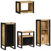 vidaXL Bathroom Furniture Set with Shelf 4 pcs Brown Solid Mango Wood