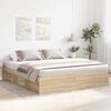 vidaXL Bed Frame without Mattress Sonoma Oak 180x200 cm Super King Super King Size
