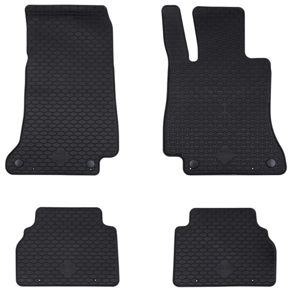 vidaXL Car Mat 4 pcs Black Rubber