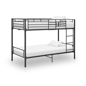 vidaXL Bunk Bed without Mattress Black Metal 90x200cm