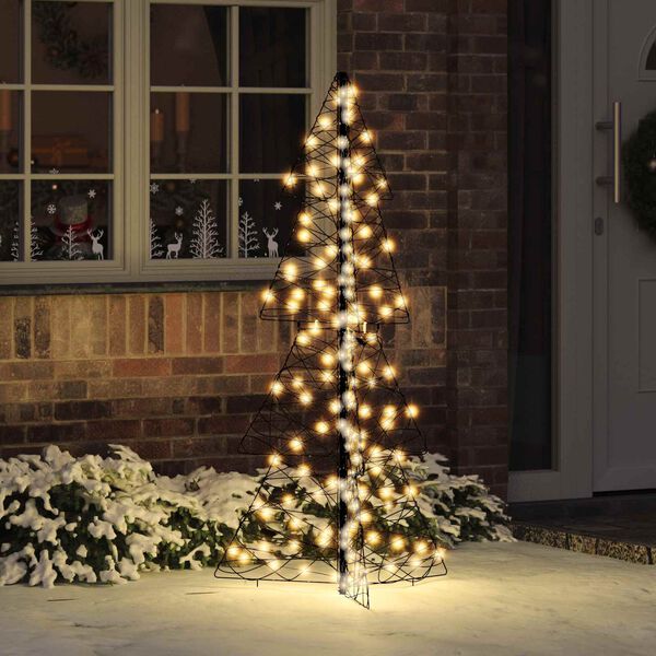 vidaXL Christmas Tree with 160 LEDs Warm White 150 cm Rattan