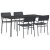 vidaXL Dining Set 5 pcs Anthracite 165 x 80 x 72 cm Steel
