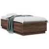 vidaXL Bed Frame with LED without Mattress Brown Oak 75x190 cm Small Single