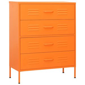 vidaXL Chest of Drawers Orange 80x35x101.5 cm Steel
