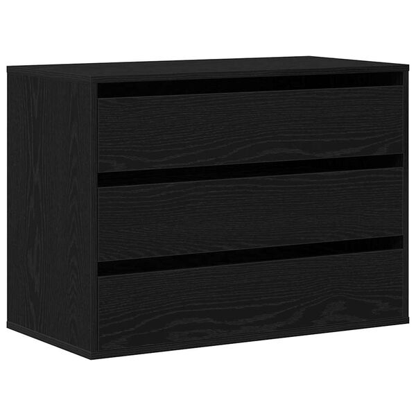 vidaXL Drawer Cabinet Black 80 x 41 x 58 cm Engineered Wood