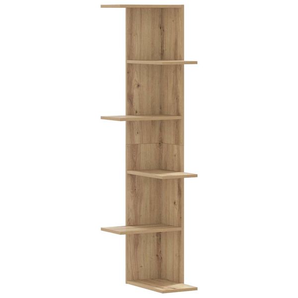 vidaXL Wall Corner Shelf Artisian Oak 36.5x36.5x140 cm Engineered Wood