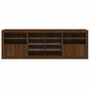 vidaXL Sideboard with LED Lights Brown Oak 202x37x67 cm