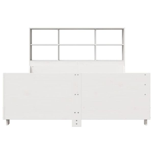 vidaXL Bookcase Bed without Mattress White 140x200 cm Solid Wood