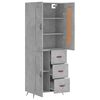 vidaXL Highboard Concrete Grey 69.5x34x180 cm Engineered Wood