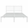 vidaXL Metal Bed Frame without Mattress with Headboard White 135x190cm