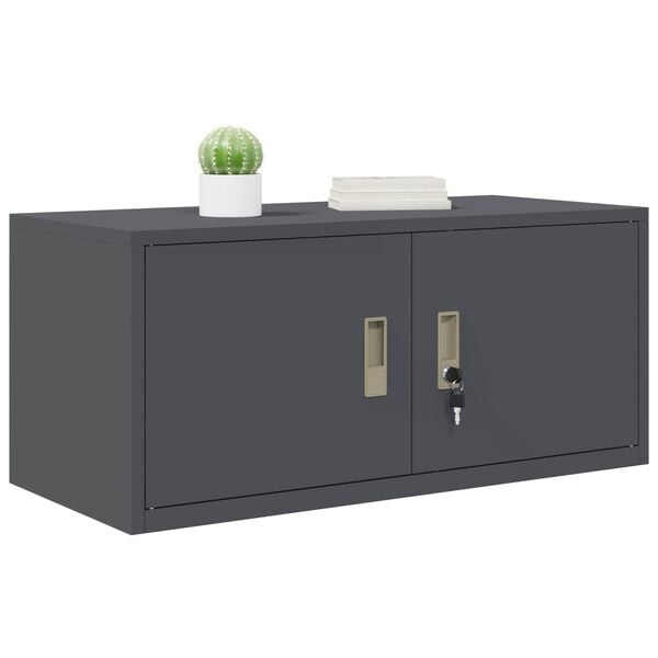 vidaXL Storage Cabinet with Storage Anthracite 90 x 40 x 40 cm Steel