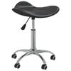 vidaXL Salon Spa Stool | Black | Faux leather, Chromed steel | Adjustable height