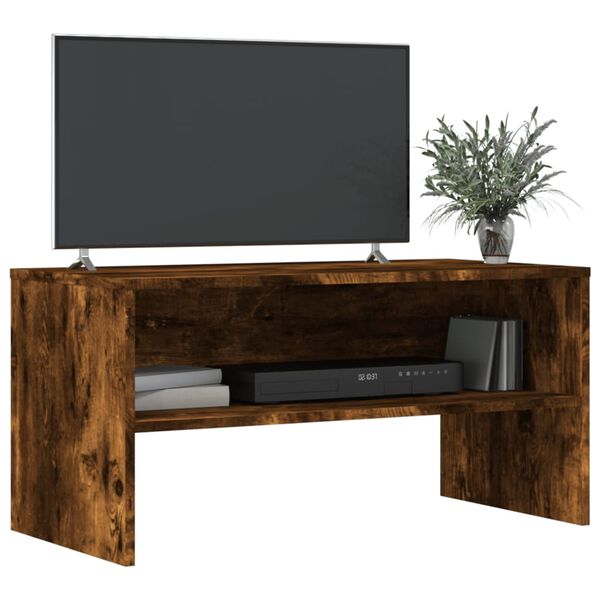 vidaXL TV Cabinet Smoked Oak 80x40x40 cm Engineered Wood