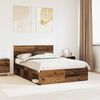 vidaXL Bed Frame with Headboard Old Wood 140 x 190 cm Solid Pine Wood