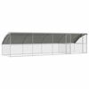 vidaXL Chicken Cage 4 pcs Silver 800 x 200 x 198.5 cm Galvanised Steel