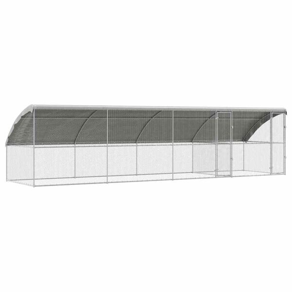 vidaXL Chicken Cage 4 pcs Silver 800 x 200 x 198.5 cm Galvanised Steel