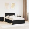 vidaXL Bed Frame with Headboard Black 120 x 200 cm Solid Pine Wood