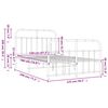 vidaXL Metal Bed Frame without Mattress with Footboard White 120x190cm