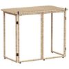 vidaXL Folding Garden Table Beige 90x51x75 cm Poly Rattan