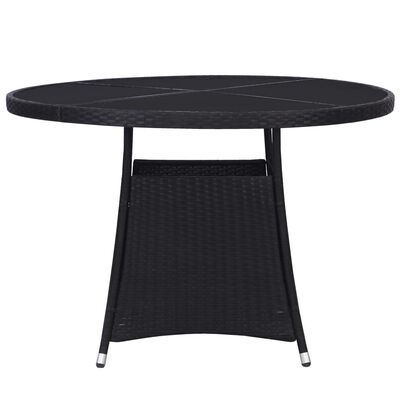 vidaXL Garden Table Black 110x74 cm Poly Rattan