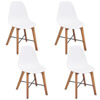 vidaXL Chair Seats 4 pcs Plastic White
