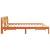 vidaXL Bed Frame with Headboard Wax Brown 180 x 200 cm Solid Pine Wood